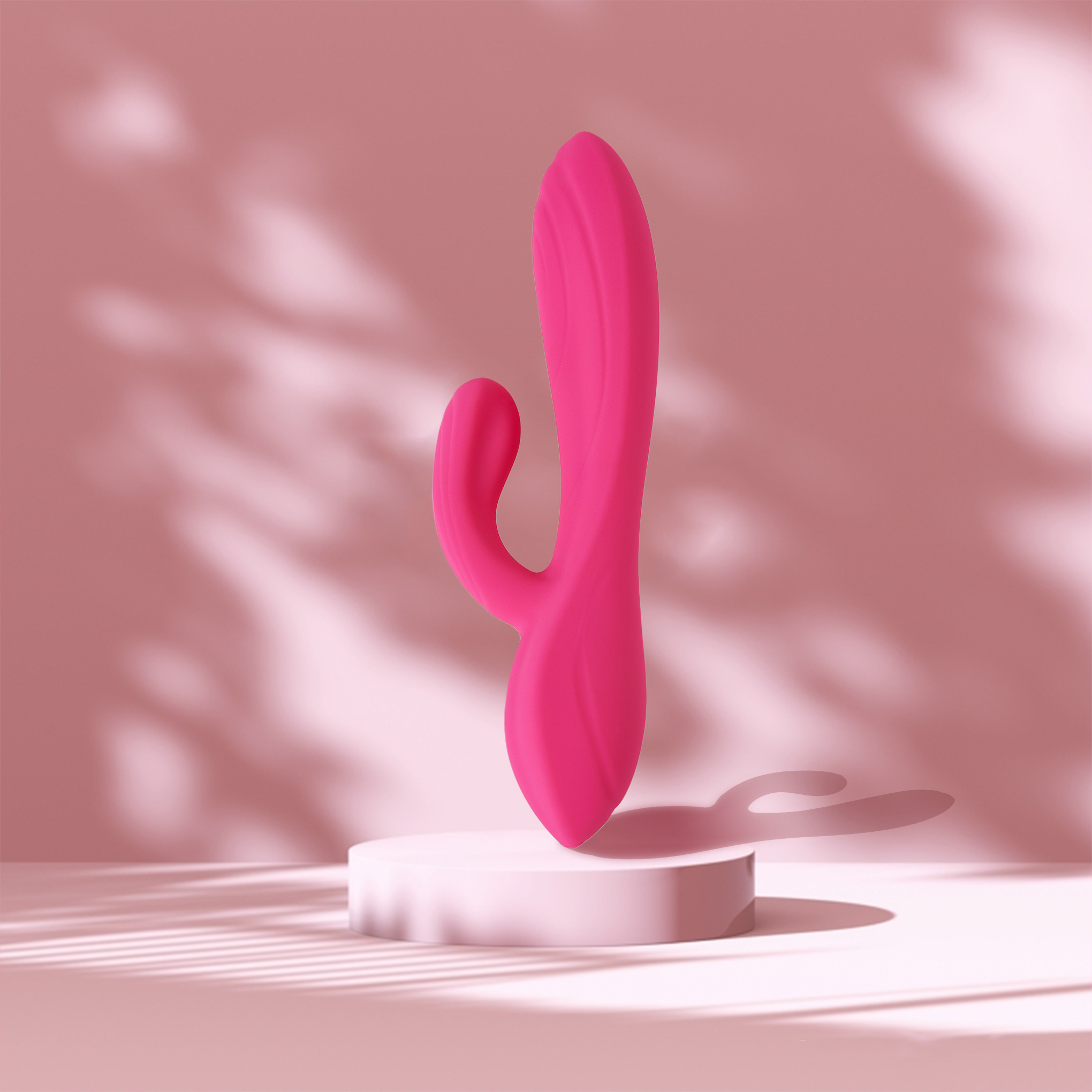 Pink Rabbit Vibrator on a White Platform